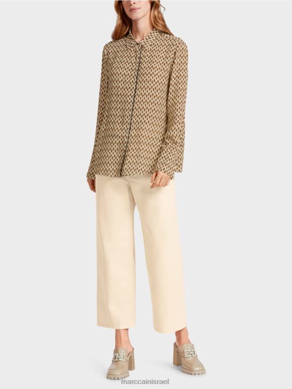 קרם Marc Cain חולצת ויסקוזה עם הדפס על הכל הַלבָּשָׁה 62FRR917