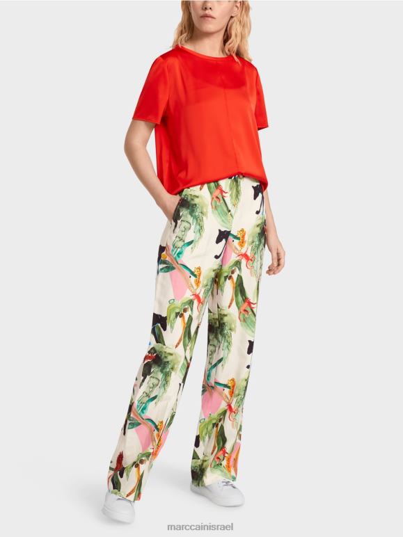 אש אדום Marc Cain חלק עליון בסגנון חולצה עם תפר מרכזי הַלבָּשָׁה 62FRR929