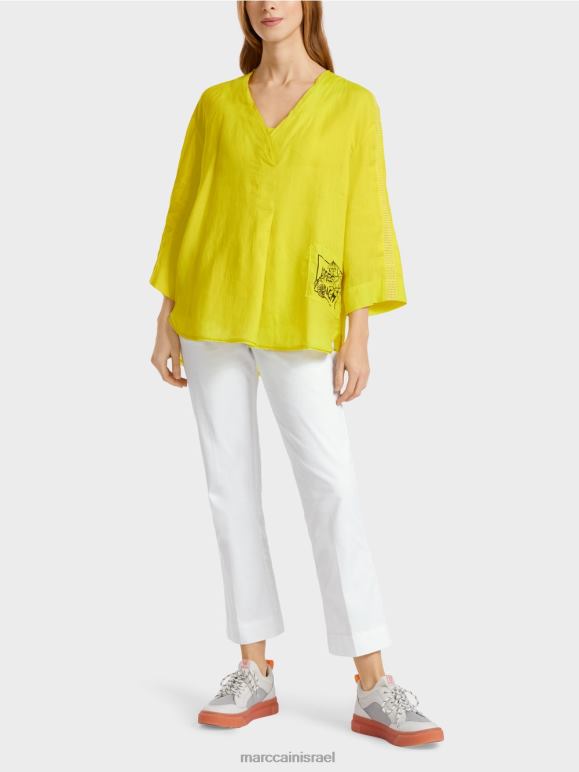 ליים קל Marc Cain חולצה עם אפליקציית "אפרה ביץ'". הַלבָּשָׁה 62FRR934