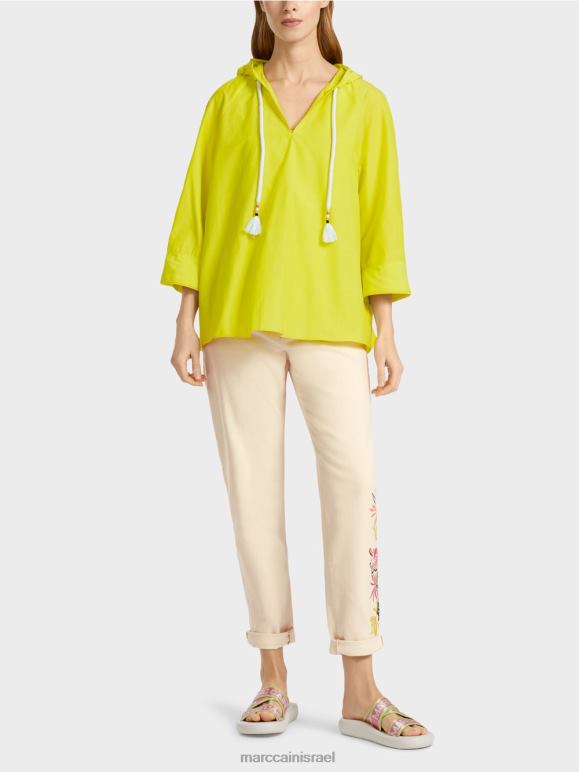 ליים קל Marc Cain חולצה נינוחה עם משי אלגנטי הַלבָּשָׁה 62FRR938