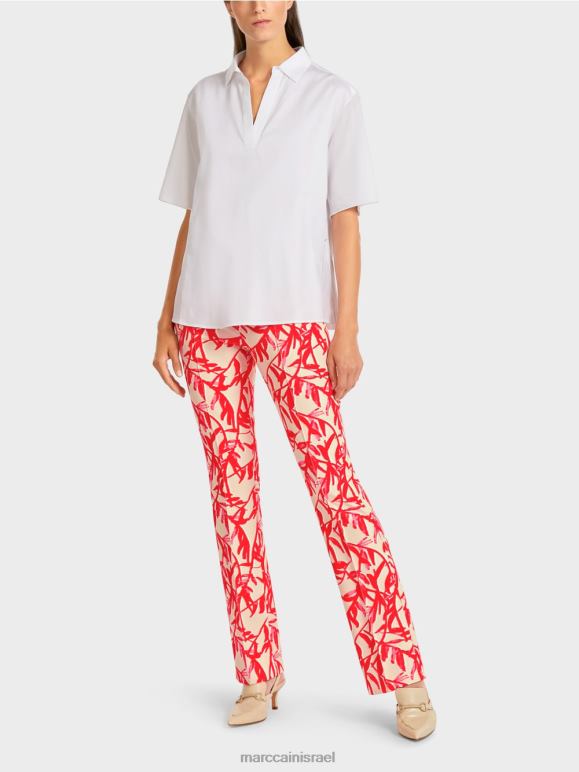 לבן Marc Cain חולצה בשילוב חומרים הַלבָּשָׁה 62FRR960