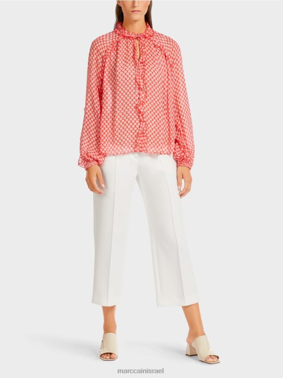 מַנדָרִינָה Marc Cain חולצה עם פרטים מרופטים הַלבָּשָׁה 62FRR971