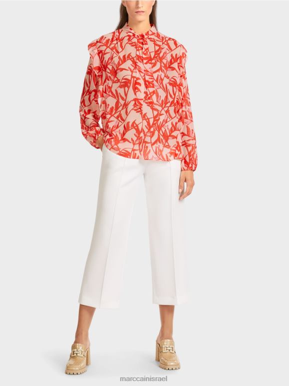 שיזוף בהיר Marc Cain חולצה מצויצת עם הדפס פרחוני הַלבָּשָׁה 62FRR973