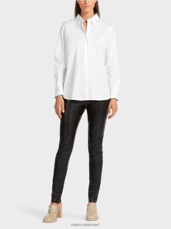 לבן Marc Cain חולצה אוברסייז בסגנון חולצה הַלבָּשָׁה 62FRR987