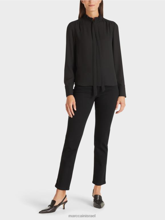 שָׁחוֹר Marc Cain חולצה זורמת הַלבָּשָׁה 62FRR993