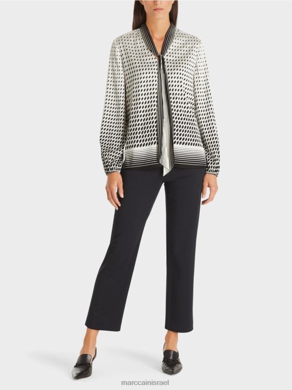 ורוד שקוף חדש Marc Cain חולצה עם תערובת דפוסים הַלבָּשָׁה 62FRR996