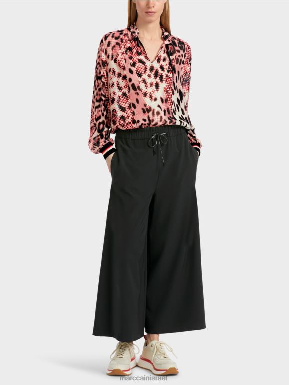 שָׁחוֹר Marc Cain מכנס רגל מתרחבת 7/8 willmar הַלבָּשָׁה 62FRR539