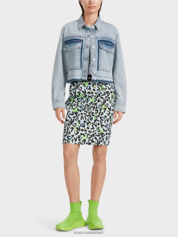 ג'ינס בהיר Marc Cain ז'קט ג'ינס עם אפקט DIY הַלבָּשָׁה 62FRR334