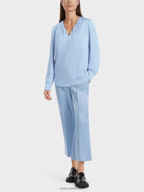 שמי קיץ כהים Marc Cain חולצה נינוחה עם צווארון V הַלבָּשָׁה 62FRR855