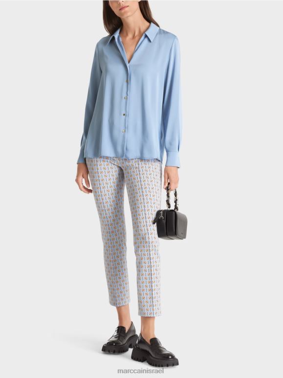 שמי קיץ כהים Marc Cain חולצת חולצה קלאסית עם צווארון V הַלבָּשָׁה 62FRR859