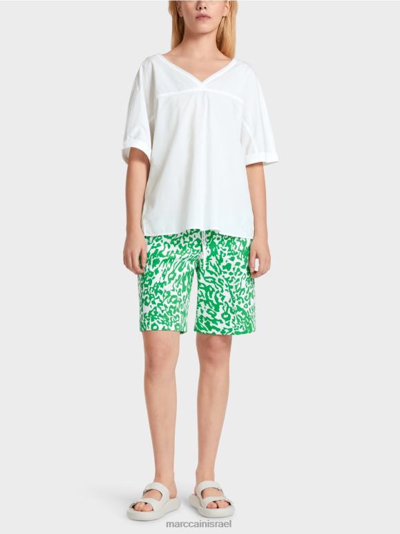 לבן Marc Cain צווארון V "לחשוב מחדש יחד חולצה הַלבָּשָׁה 62FRR922