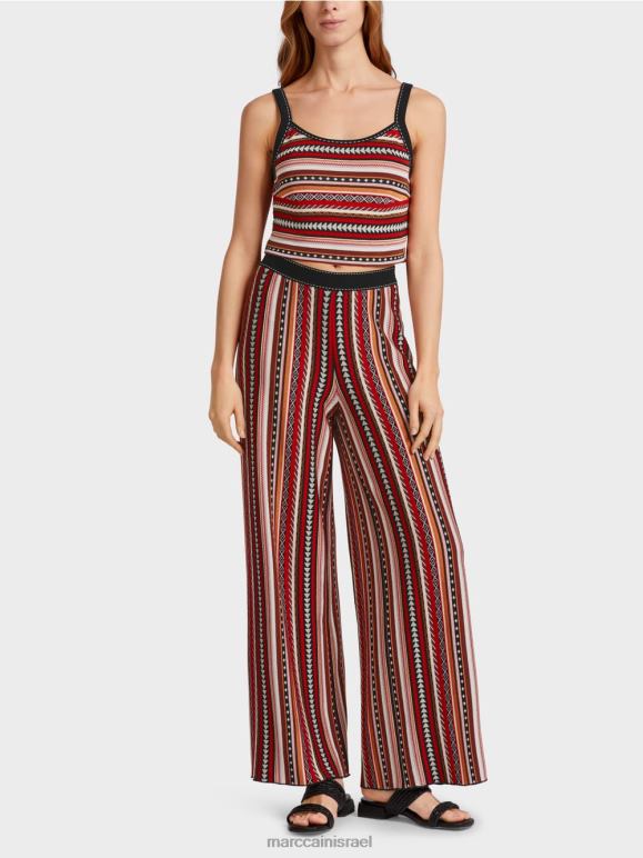 אדום עמוק Marc Cain bustier "סרוג בגרמניה" הַלבָּשָׁה 62FRR1134