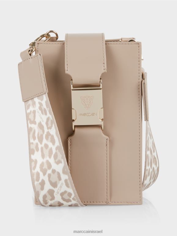חול מולבן Marc Cain תיק crossbody בפורמט אורך אבזר 62FRR1493