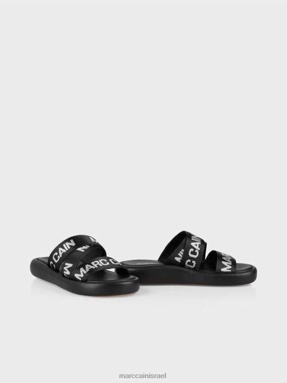 שָׁחוֹר Marc Cain סנדלים עכשוויים עם כיתוב mc הַנעָלָה 62FRR1597