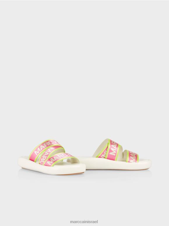 לבן Marc Cain סנדלים עכשוויים עם כיתוב mc הַנעָלָה 62FRR1603