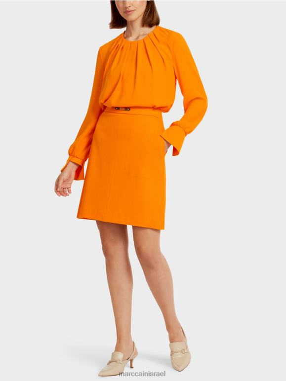 כתום שקוף Marc Cain חצאית בגזרה דקיקה עם שרשרת mc דקורטיבית הַלבָּשָׁה 62FRR512