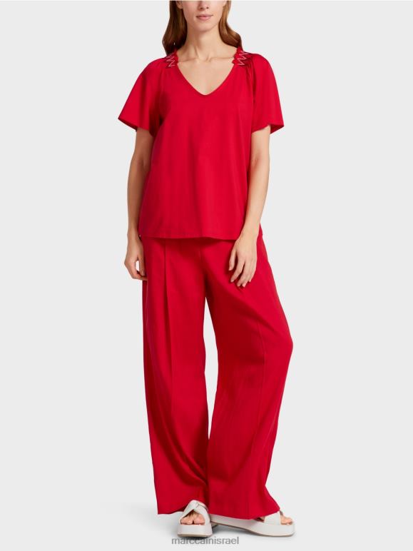 אדום עמוק Marc Cain חולצת טי עם raglan הַלבָּשָׁה 62FRR1375