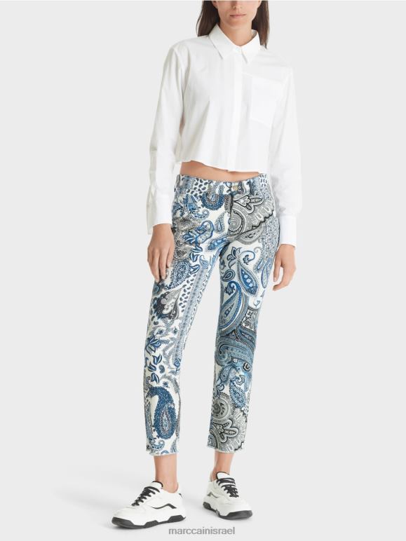 כחול וינטג' Marc Cain ג'ינס sikar "לחשוב מחדש ביחד". הַלבָּשָׁה 62FRR782