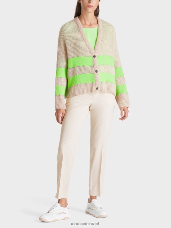 ירוק מזעזע בוהק Marc Cain קרדיגן v "סרוג בגרמניה" הַלבָּשָׁה 62FRR338
