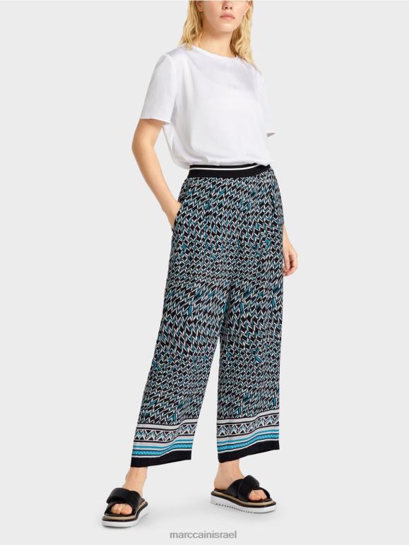 שָׁחוֹר Marc Cain מכנסי witten בעיצוב שנות השבעים הַלבָּשָׁה 62FRR674