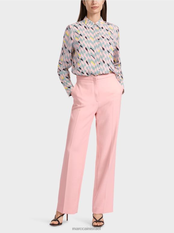 ורוד פודרה רכה Marc Cain מכנסיים מקומטים רגליים רחבות wukari הַלבָּשָׁה 62FRR584